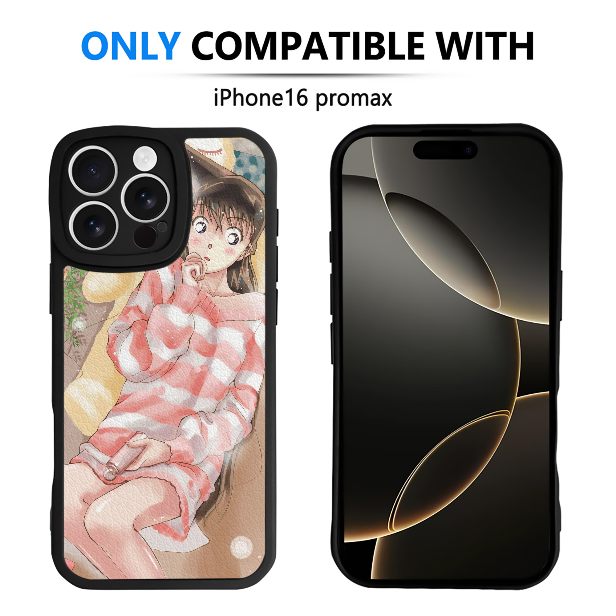 （画像用） 名探偵コナン Detective Conan 【iPhone 16シリーズ対応】シリコンスマホケース（レザー調） 材質：シリコン